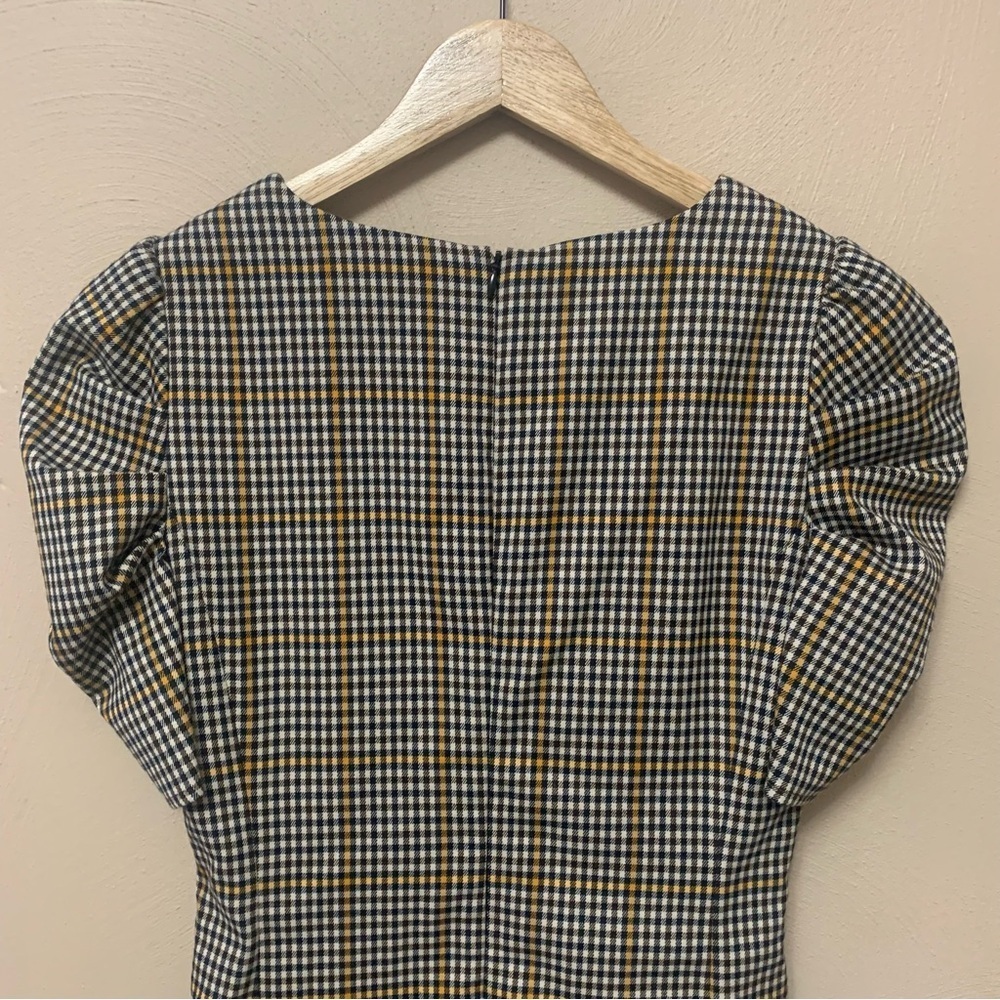 Amanda Uprichard Puff Sleeve Mini Dress in Westwick Plaid Size XS Size P - Picture 9 of 14